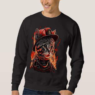 Brandweerkat Kitten Fireman Helmet Firefighter Trui