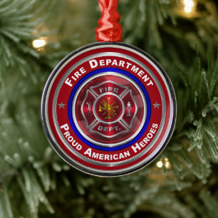 Brandweerkerst Metalen Ornament