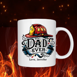 Brandweerlieden Beste Papa Vaderdag gepersonalisee Koffiemok