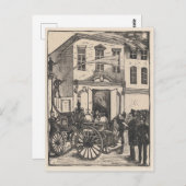  brandweerlieden blussen vuur etsen briefkaart (Voorkant / Achterkant)