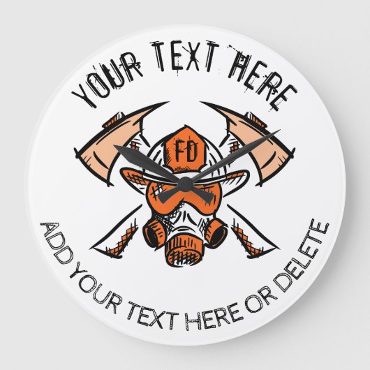 Brandweerlieden. Brandweer. Sjabloon Cadeauidee Grote Klok (Voorkant)