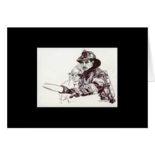 Brandweerlieden en -slangen