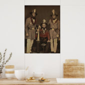 Brandweerlieden in uniform 1855 poster (Keuken)