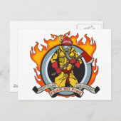 Brandweerlieden vrezen geen brand briefkaart (Voorkant / Achterkant)