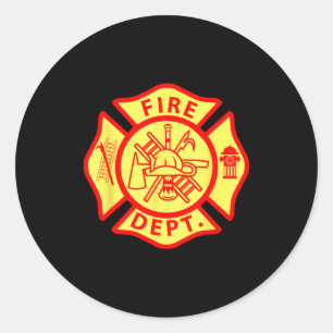 Brandweerlogo uniform brandweerman symbool brandwe ronde sticker