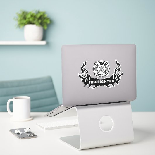 Brandweerluiken Sticker (Laptop op bureau)
