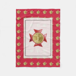 Brandweerluitenant 1 Bugle Maltese kruis Fleece Deken