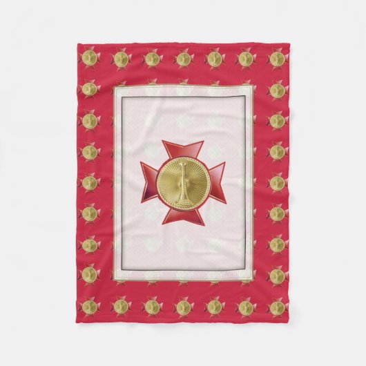 Brandweerluitenant 1 Bugle Maltese kruis Fleece Deken (Voorkant)