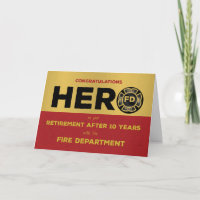 Brandweerman 10 jaar pensioen held grunge embleem