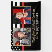 Brandweerman 2 Afbeelding Fire Academy Afstuderen Spandoek (Verticaal)