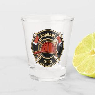 Brandweerman ADD NAAM Brandweerkazerne Afdeling Ba Shot Glas