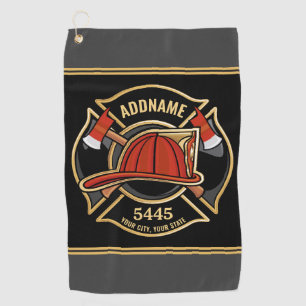 Brandweerman ADD NAAM Brandweerkazerne Departement Golfhanddoek