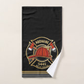 Brandweerman ADD NAME Brandweerpost Badge Bad Handdoek (Handdoek)