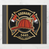 Brandweerman ADD NAME Brandweerpost Badge Bier Etiket (Enkel label)