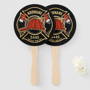 Brandweerman ADD NAME Brandweerpost Badge Handwaaier