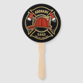 Brandweerman ADD NAME Brandweerpost Badge Handwaaier (Voorkant)