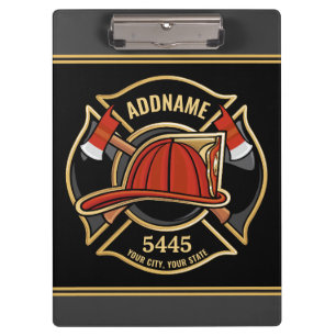 Brandweerman ADD NAME Brandweerpost Badge Klembord
