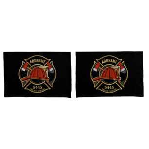 Brandweerman ADD NAME Brandweerpost Badge Kussensloop