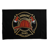 Brandweerman ADD NAME Brandweerpost Badge Kussensloop (Voorkant-Rechts)