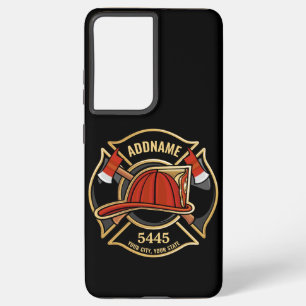 Brandweerman ADD NAME Brandweerpost Badge Samsung Galaxy Hoesje