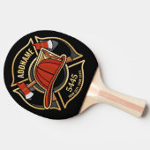 Brandweerman ADD NAME Brandweerpost Badge Tafeltennisbatje (Zijkant)