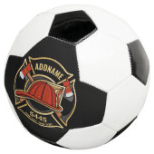 Brandweerman ADD NAME Brandweerpost Badge Voetbal (Drie kwart)