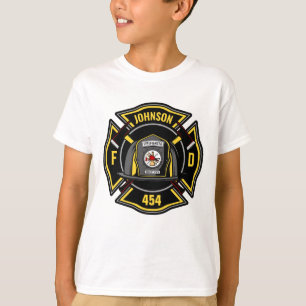 Brandweerman ADD NAME Reddingsteam Brandweer T-shirt