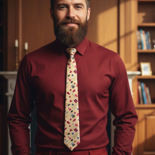 Brandweerman Afstuderen geel stropdas