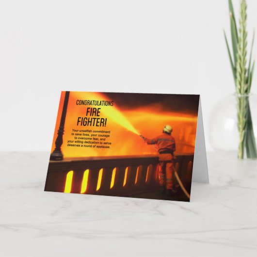 Brandweerman Afstuderen gefeliciteerd Kaart (Voorkant)
