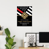 Brandweerman Afstuderen Red Line Brandweerman Welk Poster (Thuiskantoor)