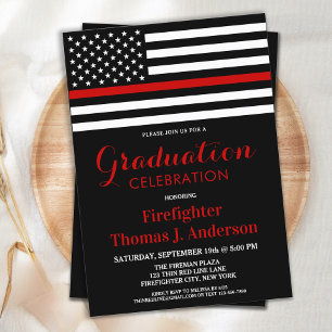 Brandweerman Afstuderen Thin Red Line Fireman Kaart