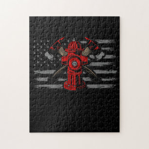Brandweerman Amerikaanse vlag Ax Legpuzzel