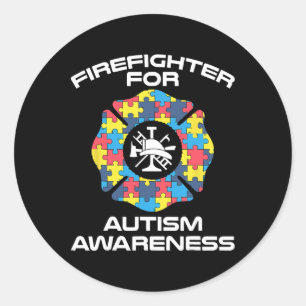 Brandweerman Autisme Kleding - Beste Brandweerlied Ronde Sticker