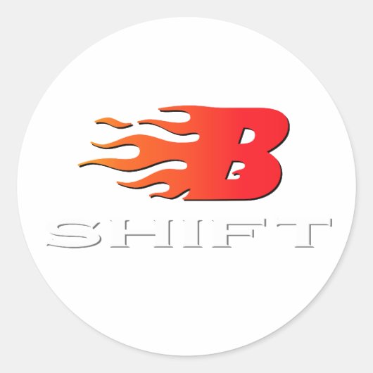 Brandweerman B Shift Ronde Sticker (Voorkant)