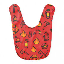 Brandweerman Baby Bib - Brandweer Patroon