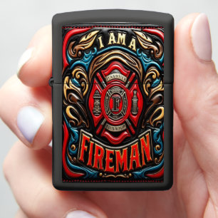 Brandweerman badge met levendige lederen ontwerp