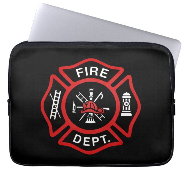 Brandweerman Badge Red Laptop Sleeve (Voorkant)