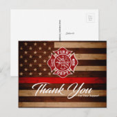 Brandweerman Bedankkaart Briefkaart (Voorkant / Achterkant)