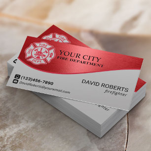 brandweerman bij de brandweer visitekaartje