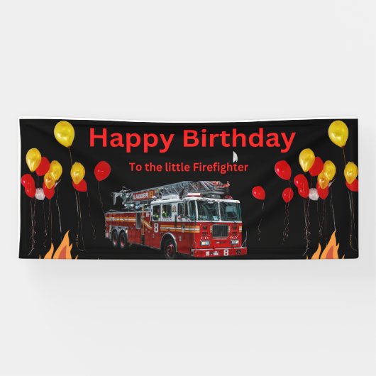 brandweerman Birthday Banner (Horizontaal)