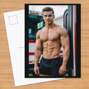brandweerman-bodybuilder   Briefkaart