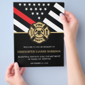 Brandweerman Brandweer Pensioen Ontvangst Flyer (Hand)