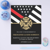 Brandweerman Brandweer Pensioen Ontvangst Flyer (Enkel)