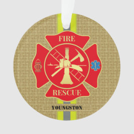 Brandweerman Brandweer Redding Bunker Gear Maltese Ornament