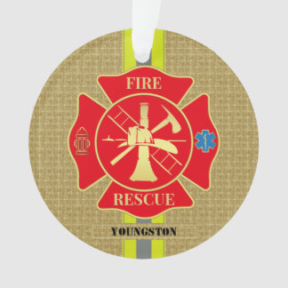 Brandweerman Brandweer Redding Bunker Gear Maltese Ornament