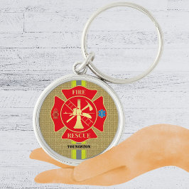 Brandweerman Brandweer Redding Bunker Gear Maltese Sleutelhanger