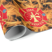 Brandweerman Brandweer Redding Maltese Kruisvuur Cadeaupapier (Rol Hoek)