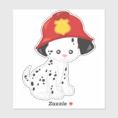 Brandweerman, Brandweerman, Dalmatiër, Schattigee  Sticker (Vel)