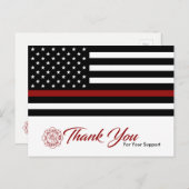 Brandweerman / Brandweerman Dank u Briefkaart (Voorkant / Achterkant)