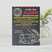 Brandweerman Brandweerman Verjaardag Uitnodiging (Staand voorkant)